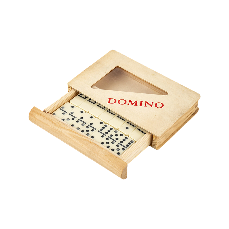 Dřevěná krabice ve stylu zásuvky dvojnásobná šest domino