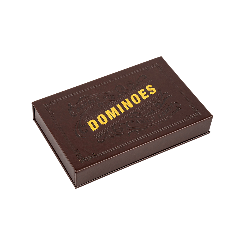 28 kusů tradiční slonoviny Double Six Dominoes Tiles v hnědém papírovém krabici