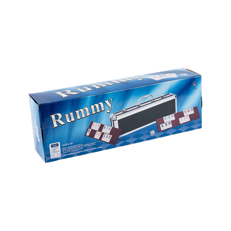 2-4 hráči přenosné deskové hry Rummy s hliníkovým pouzdrem