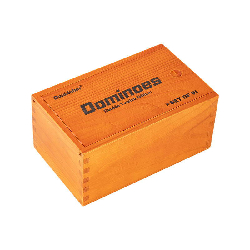 Double dvanáct polka dot dřevěné box domino